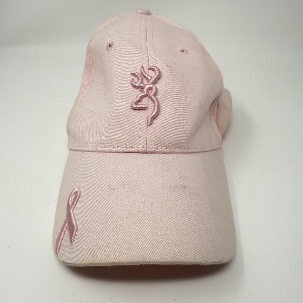 Browning Hat Cap Fitted Womens‎ One Size Pink Breast Cancer Ribbon Deer Logo